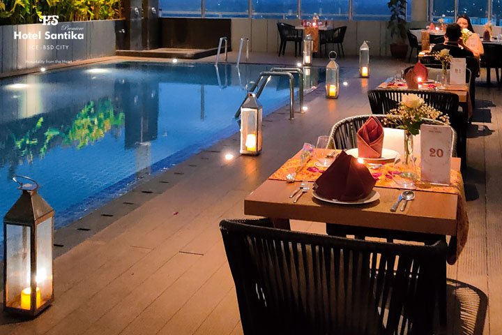 Romantisnya Valentine Dinner di rooftop Hotel Santika Premiere ICE-BSD City