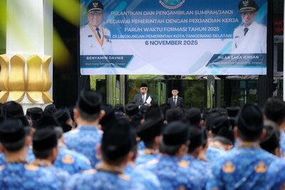 Lantik 856 PPPK Paruh Waktu Tangsel, Benyamin: Tunjukkan Kinerja Terbaik