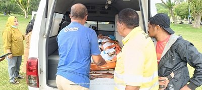 Bantuan Helikopter NHM Peduli Antar Pasien dari Tobelo ke Manado